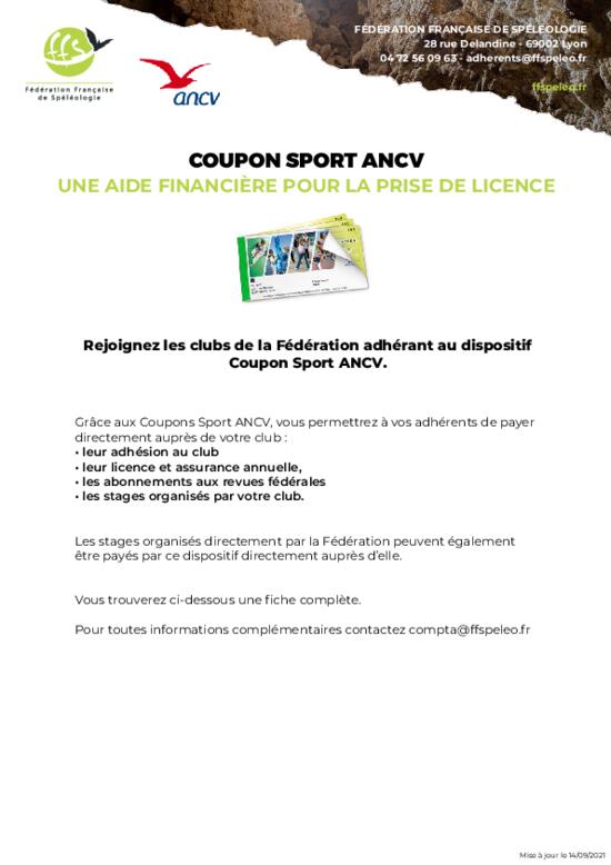 Documents " Coupon Sport " pour les clubs